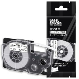 1個 3.5mm 白地黒文字 CR-3WE テープカートリッジ と互換性のある カシオ ラベルライター ネームランド テープ CASIO（XR-3WE）ASprinte