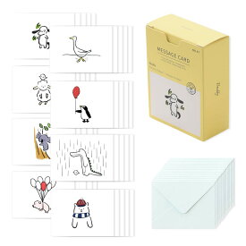 モノライク メッセージカード ミニカードバディ Message card Buddy - 40枚封筒20枚セットミニサイズデザイン文具お祝いのカード感謝カード