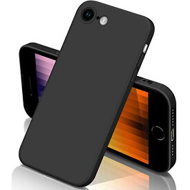 iPhone SE3 ケース 第3世代 iPhone SE2 ケース 第2世代 耐衝撃 iPhone7 ケース iPhone8 ケース 薄型 マット質感 液体シリコン 指紋防止 レンズ保護 ワイヤレス充電 アイフォンSE 2/SE 3 カバー (黒)