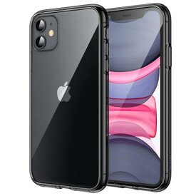 JEDirect iPhone11 ケース (2019 モデル、6.1インチ専用) 黄ばみなし 衝撃吸収 バンパーカバー 傷つけ防止 クリアバック (ブラック)