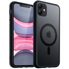 JEDirect iPhone 11 6.1インチ用 マグネット ケース MagSafeに対応 半透明のマット背面 薄型 耐衝撃 カバー (ブラック)