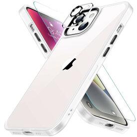 iPhone14 用 ケース 半透明 耐衝撃 カメラレンズ保護付き 黄ばみ防止 アイフォン14ケース 米軍MIL規格 耐久性 SGS認証 アイホン14ケース ワイヤレス充電対応 スマホケース あいふぉん14 カバー 6.1インチ