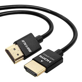 RA:バッファロー HDMI スリム ケーブル 1m ARC 対応 4K × 2K 対応 【 HIGH SPEED with Ethernet 認証品 】 BSHD3S10BK/N