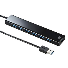 RA:サンワサプライ USBハブ 7ポート 急速充電ポート付き(2.1A出力×1) USB3.2Gen1 ブラック USB-3H703BKN