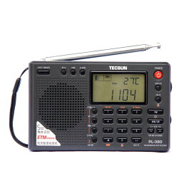 RAXHDATA? TECSUN PL-380（日本語版取扱説明書） ラジオデジタル PLL ポータブルラジオFM ステレオ/LW/SW/MW DSPレシーバー PL380 black (ブラック)