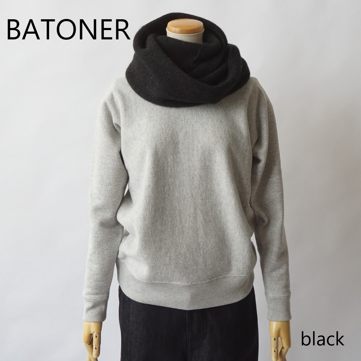 BATONER ｜バトナー Cashmere Fox Snood /BN009 サイズ：free カラー：全3色 グレー カーキ ブラック