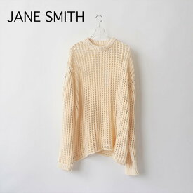 JANE SMITH｜ジェーンスミス 　3G GRID MESH CREW KNIT /23SKN-#627S サイズ：S カラー：ナチュラル