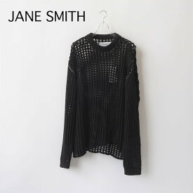 JANE SMITH｜ジェーンスミス　 3G GRID MESH CREW KNIT /23SKN-#627S サイズ：S カラー：ブラック