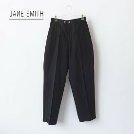 JANE SMITH | ジェーンスミス　washed cottonbroad cinch buckle slacks202L サイズ：36 - 38 カラー：ブラック