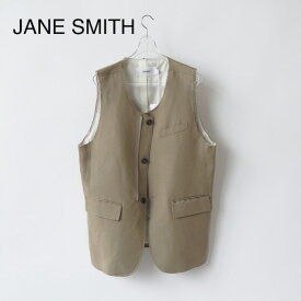 JANE SMITH/ジェーンスミス・RAYON LINEN NO SLEEVE JACKET VEST サイズ：S カラー：ベージュ