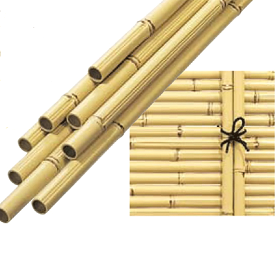 人工竹垣用ポール　もがみ　アイボリー＜節塗＞Φ21mm×2000mm×2本