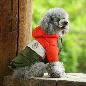 犬 ダウンジャケット ダウン リード穴 犬 服 ウエア ベスト 犬の服 ペット服犬 秋冬 中綿コート ドッグウェア 洋服 パーカー フード付き アウター 防水 防風 防寒 保温 おしゃれ かわいい 猫