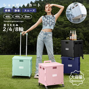 ショッピングカート 大きめ 静音タイヤ 45L 65L 4輪 2輪 8輪 静音キャスター 折りたたみ 大容量 コンパクト お買い物 アウトドア おしゃれ 母の日 敬老の日 ギフト キャリーカート 軽量 キャリ
