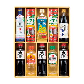 【送料無料】【40％OFF】最大【半額・50％OFF】【のし包装無料】【日清キャノーラオイル＆キッコーマン新鮮しぼりたて「生」しょう油＆日の出料理酒＆日の出みりんタイプ＆本醸造しょう油&トマトケチャップ・調味料 ギフト】【賞味期限365日】