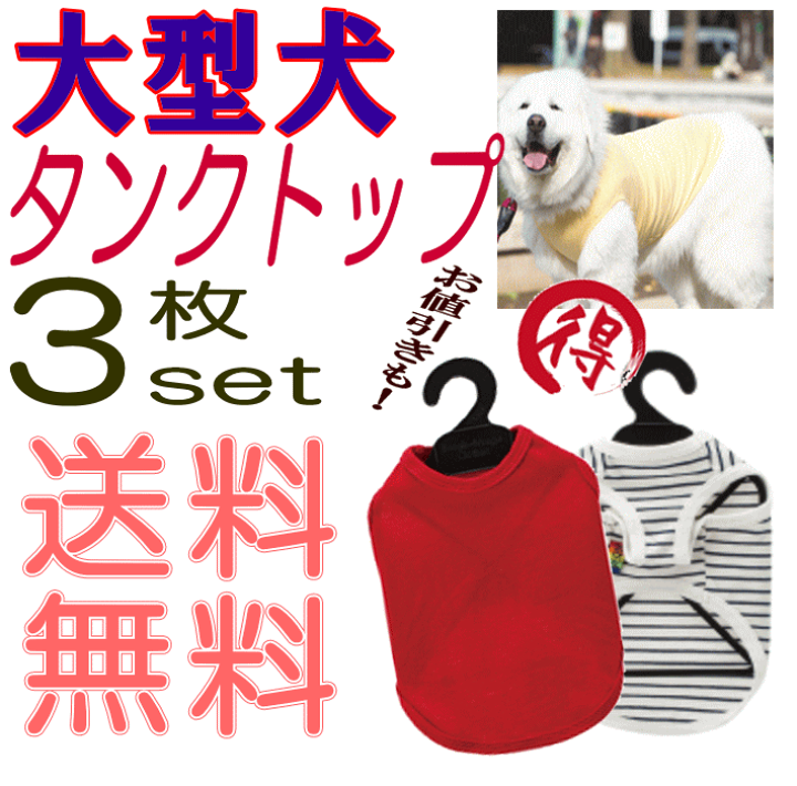 楽天市場 タンクトップ 3枚セット 大型犬 福袋 綿100 犬服 犬 服 ドッグウェア Giftbox 抜け毛対策 犬の服 Very ベリー ブランド 犬 の 服 かわいい オーガニック あす楽対応 月間優良ショップ セール クーポン有 犬服 ユウランプ