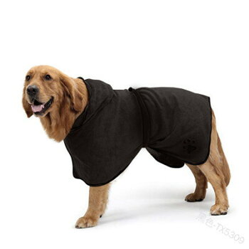 犬服バスローブフリース室内着吸水タオル服フード付きマジックテープ脱着簡単腹部ベルト裏起毛マイクロファイバーぽっきり送料無料