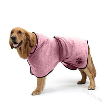 犬服バスローブフリース室内着吸水タオル服フード付きマジックテープ脱着簡単腹部ベルト裏起毛マイクロファイバーぽっきり送料無料