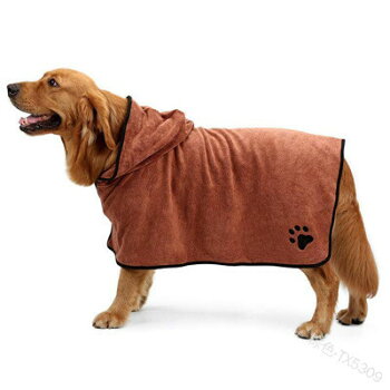 犬服バスローブフリース室内着吸水タオル服フード付きマジックテープ脱着簡単腹部ベルト裏起毛マイクロファイバーぽっきり送料無料