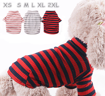 犬服小型犬・中型犬ハイネックボーダーかわいい春夏秋カットソー【メール便で送料無料】
