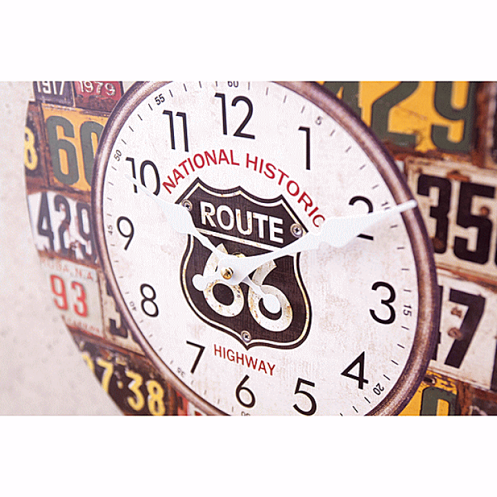 楽天市場】時計 掛け時計 ルート66 アメリカン レトロ アンティーク調