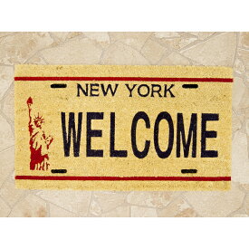 在庫処分 玄関マット ニューヨーク ウェルカム New York WELCOME ココナツ 屋外 厚手 泥落とし ウェルカム エントランス 北欧 バルコニスト ユウランプ 父の日 ギフト