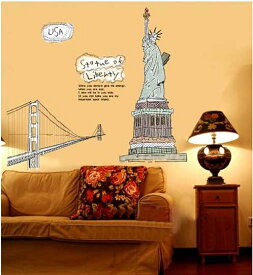 在庫処分 ウォールステッカー 自由の女神 tatue of liberty インスタ映え SNS おしゃれ 木 寝室 町並 ユウランプ 父の日 ギフト