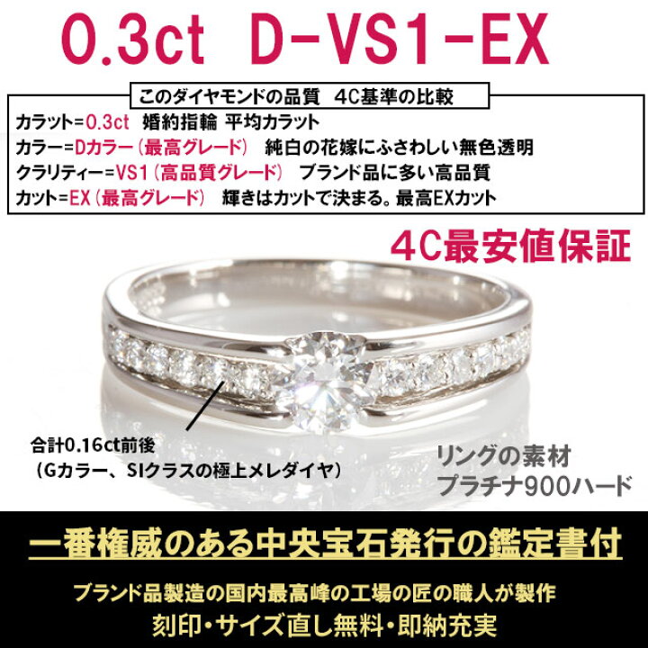 楽天市場】婚約指輪 ダイヤモンド 0.3ct スタイリッシュエタニティ 