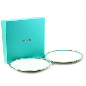 ティファニー TIFFANY＆Co プレート ペアプレート プラチナ ブルー バンド デザートプレート お皿 食器