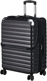 [アクタス] スーツケース ジッパー フロントオープン ブレーキ付き 拡張 61(拡張時72) L 33 cm 4.3kg ブラックカーボン