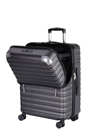 [アクタス] スーツケース ジッパー フロントオープン ブレーキ付き 拡張 61(拡張時72) L 33 cm 4.3kg マットブラック