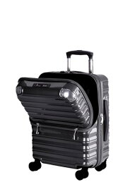 [アクタス] スーツケース ジッパー フロントオープン ブレーキ付き 拡張 機内持ち込み可 35(拡張時43) L 30 cm 3.6kg ブラ