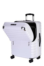 [アクタス] スーツケース ジッパー フロントオープン ブレーキ付き 拡張 61(拡張時72) L 33 cm 4.3kg ホワイトカーボン