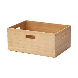 MUJI 無印良品 重なる竹材長方形ボックス 収納用品 中 幅37×奥行26×高さ16.5cm 12047308