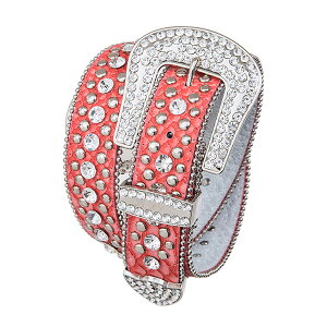 435014�j���[�E�F�[�u New Wave �N���X�^���o�b�N�� �E�G�X�^�� ���U�[�x���g ��BLING BELT�� ���b�h �{�v 6041 RED S-L �y���������z