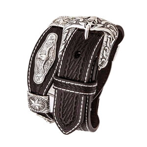 435021�j���[�E�F�[�u New Wave �����Y �E�G�X�^�� ���U�[�x���g ��MEN BELT�� �u���E�� �{�v 7225 BROWN 32-38 �y���������z
