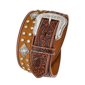 435023�j���[�E�F�[�u New Wave �����Y �E�G�X�^�� ���U�[�x���g ��MEN BELT�� �u���E�� �{�v 7207 BROWN 32-38 �y���������z