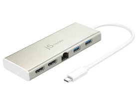 【ポイント10倍】 j5 create USBハブ JCD381 [ポート数：2系統 電源供給：バスパワー/セルフパワー インターフェイス(パソコン側)：USB3.1 Gen1(USB3.0) Type-C インターフェイス(USB機器側)：USB3.1 Gen1(USB3.0)x2/HDMIx2/LANx1] 【P10倍】