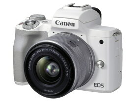 【ポイント10倍】 CANON デジタル一眼カメラ EOS Kiss M2 EF-M15-45 IS STM レンズキット [ホワイト] [タイプ：ミラーレス 画素数：2580万画素(総画素)/2410万画素(有効画素) 撮像素子：APS-C/22.3mm×14.9mm/CMOS 重量：351g] 【P10倍】