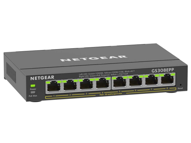 NETGEAR アンマネージ スイッチングハブ 8ポート (PoE 8ポート 60.5W) 静音ファンレス FlexPoE対応 法人向け  GS108LP 有線LAN