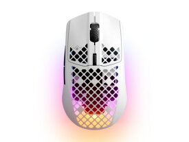 【ポイント10倍】 steelseries マウス Aerox 3 Wireless 2022 Edition [Snow] [タイプ：光学式マウス インターフェイス：Bluetooth 5.0/USB/無線2.4GHz/レシーバー：USB Type-C その他機能：カウント切り替え可能 ボタン数：6ボタン 重さ：68g] 【P10倍】