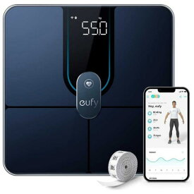 【ポイント10倍】 ANKER 体重計・体脂肪計・体組成計 Eufy Smart Scale P2 Pro T9149N12 [ブラック] [タイプ：体組成計 測定方式：両足 サイズ：280x26x280mm 重量：1.2kg] 【P10倍】