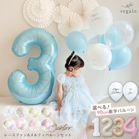 【最大15%OFFクーポン配布】誕生日 飾り付け 飾り バースデー 女の子 男の子 1歳 2歳 3歳 デコレーション パーティー 数字バルーン 90cm ペーパーファン バルーンスタンド おしゃれ パーティー レースファン&メルティバルーンセット regalo rv000