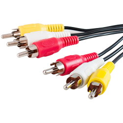 【メール便送料無料】AVケーブル1.5m(RCA×3本黄白赤)(映像・音声ケーブルAVコード3色ケーブル)(e4091)