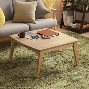 リビングテーブル こたつ 天然木使用 木脚タイプ 北欧風 オーク ウォールナット調 パワフルヒーター オールシーズン 石英管ヒーター 温度調節つまみ 中間スイッチ メーカー1年保証 スタイ