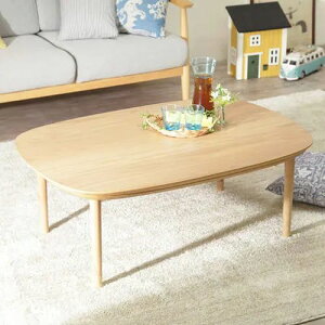 リビングテーブル こたつ 木脚タイプ 天然木使用 北欧風 高さ調整 パワフルヒーター オーク パワフルヒーター オールシーズン 石英管ヒーター 温度調節つまみ 中間スイッチ メーカー1年保