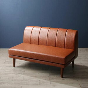 2人掛けソファ ダイニングソファ ローソファ レザーソファ ポケットコイル 木脚 天然木使用 高さ調節 ヴィンテージナチュラル オールシーズン 幅120cm