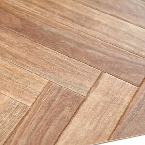 マット 幅90cm 長さ100cm ウォッシャブル 裏面不織布 抗菌 木目調 床暖房対応 ホットカーペット対応 フリーカット ヘリンボン