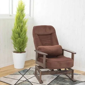 自分好みの座椅子でゆったりリラックス 折りたたみ式 木肘回転座椅子 ブラウン