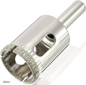 【楽天ランキング1位入賞】ホールソー ガラス タイル 用 サイズ 6〜150mm ガラス穴あけ ビット ホルソー 20mm (20mm)