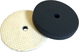 【楽天ランキング1位入賞】ポリッシャー 研磨用 中目 ウールバフ ＆ 仕上げ用 超微粒子 スポンジバフ 180mm